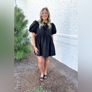 🆕 Mable Bow Puff Sleeves Mini Dress Women’s Size Small